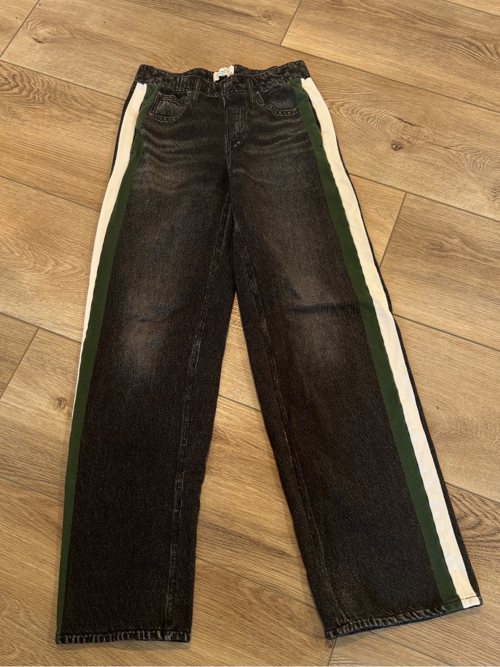 Rag & Bone rb Miramar Sport Stripe Track Pant Washed Back Green White Stripe XS - Picture 9 of 10